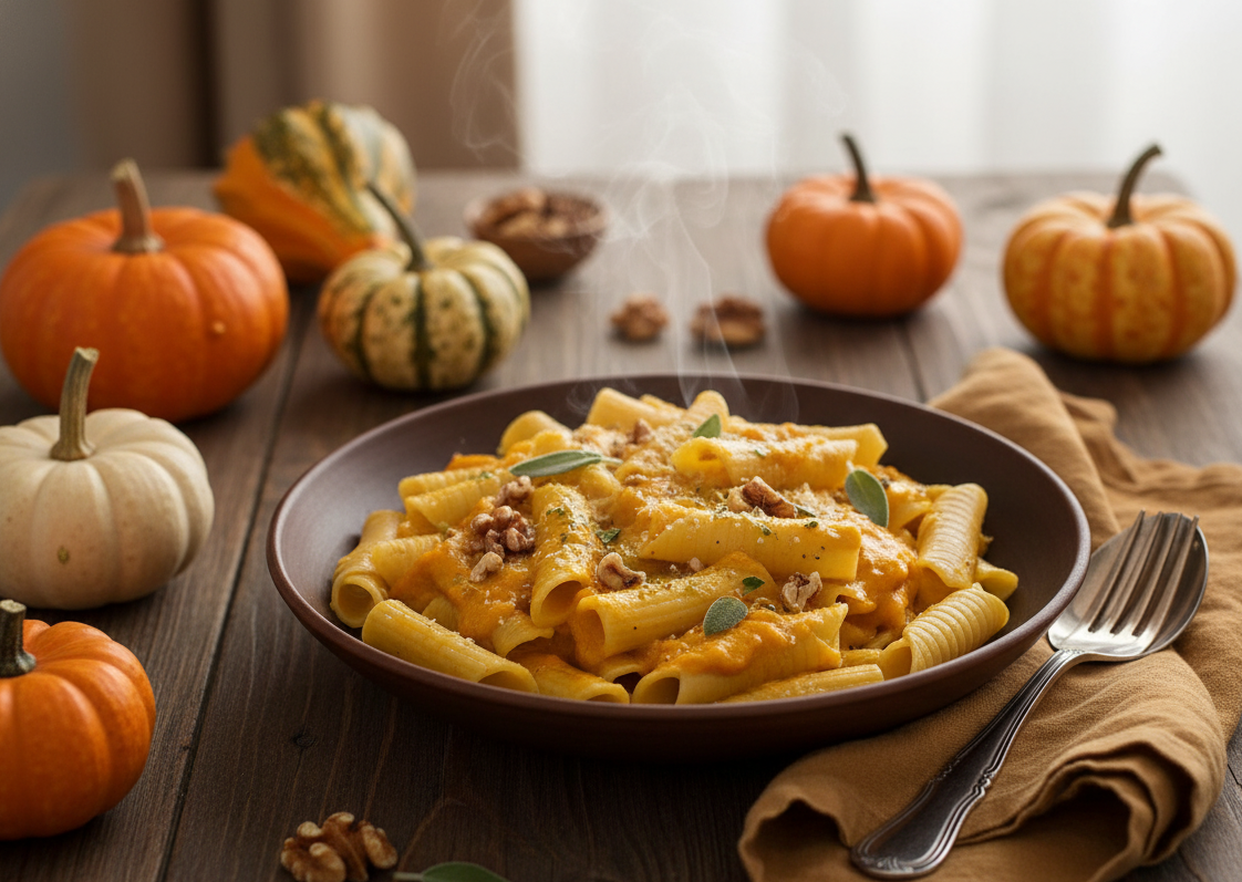 Fall in Love with Homemade Pasta: Pumpkin, Gorgonzola & Walnut Garganelli