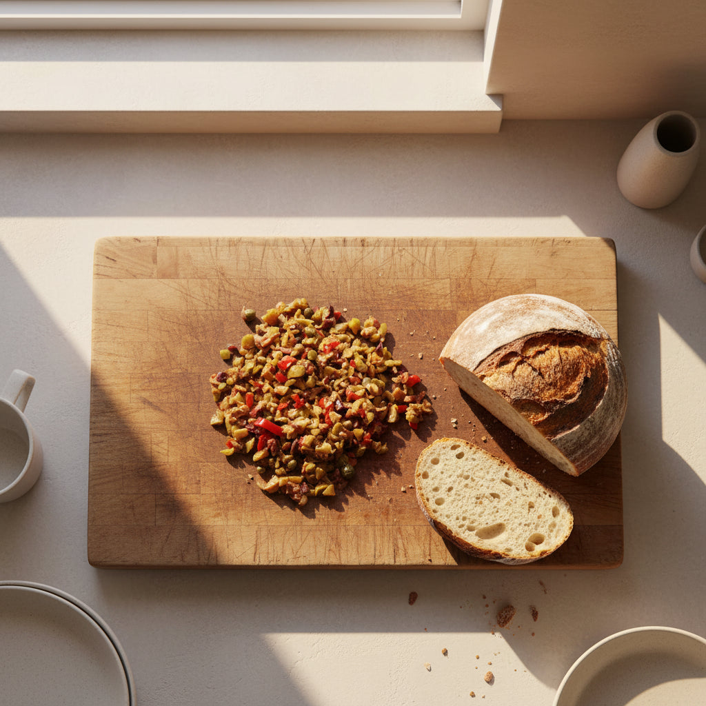 Spice mix with red and brown tones on a white background