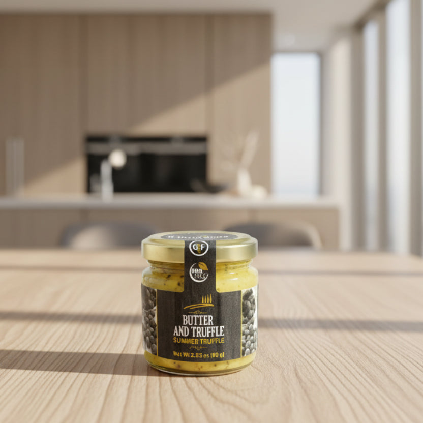 Jar of butter and italian truffle butter